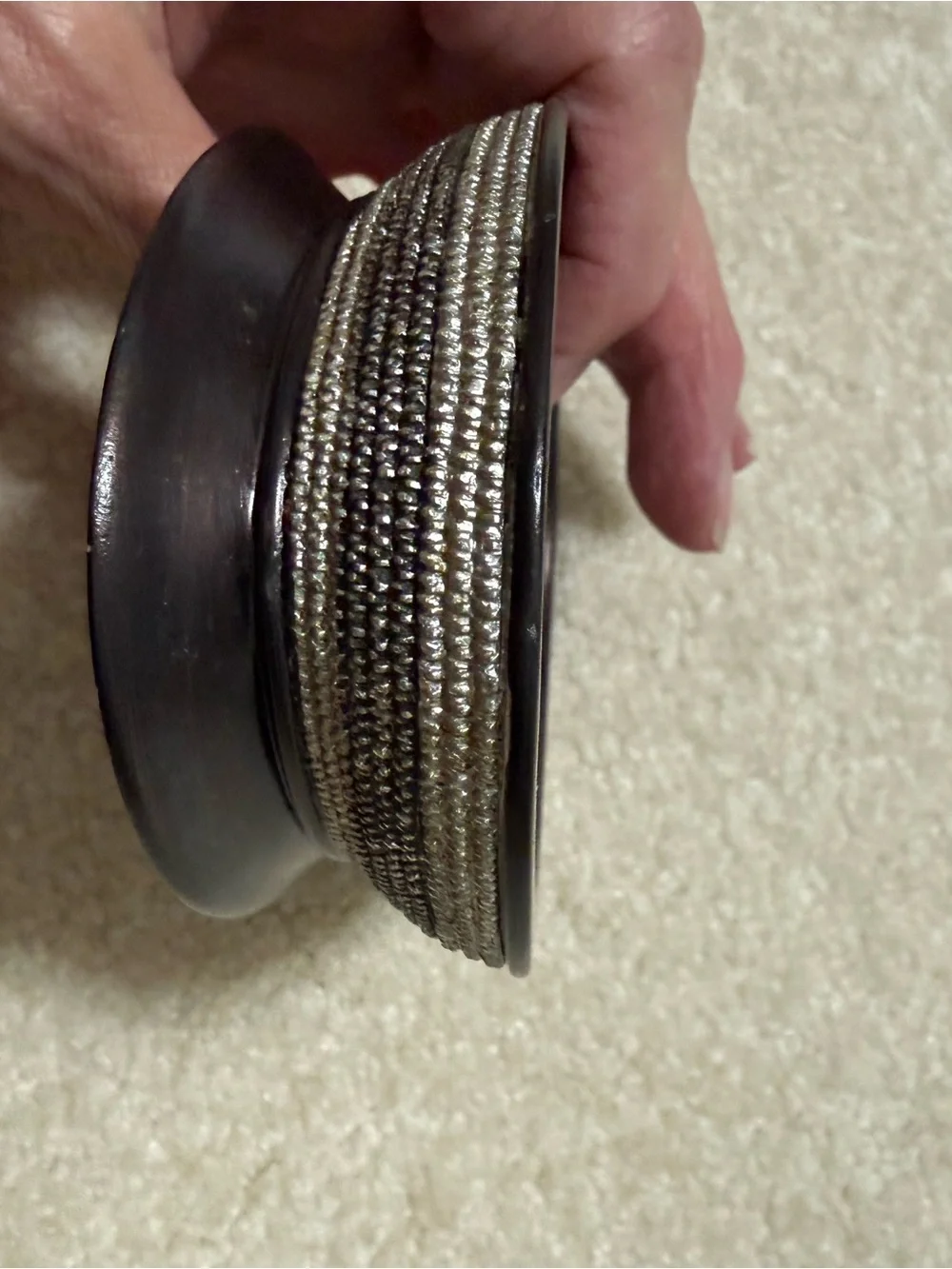 Decorative Oval Trinket Dish/ Soap Dish in Dark Bronze and Silver